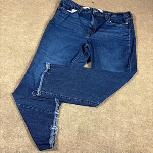 Universal Threads Ankle Bootcut Jeans Women 18/34R Blue Denim Frayed Hem Outdoor